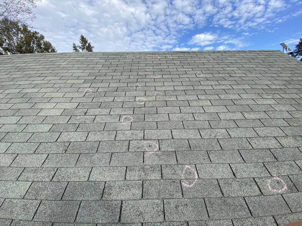 west Ashley hail detected upon roof inspection