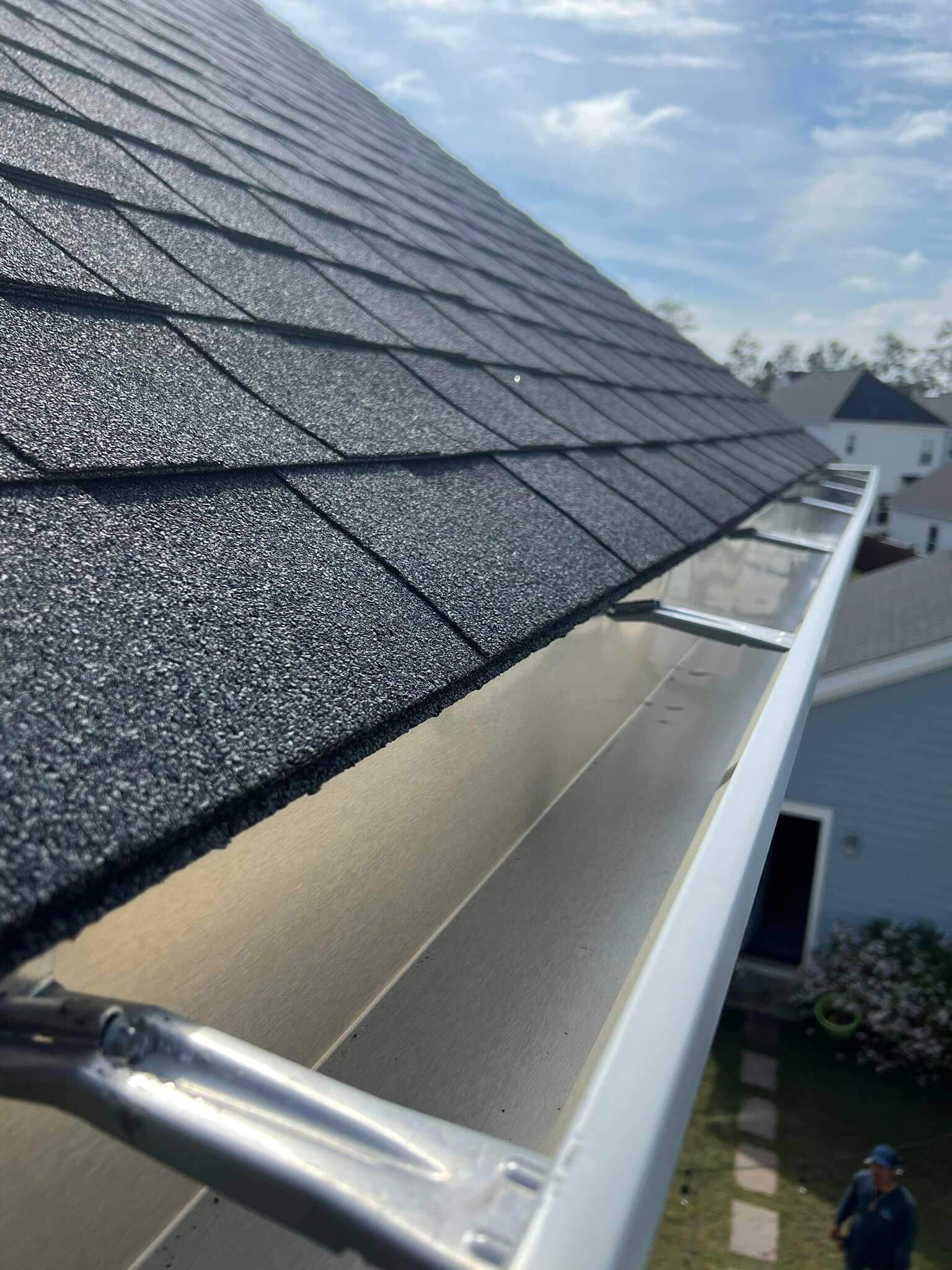 closeup view of the inside of gutters