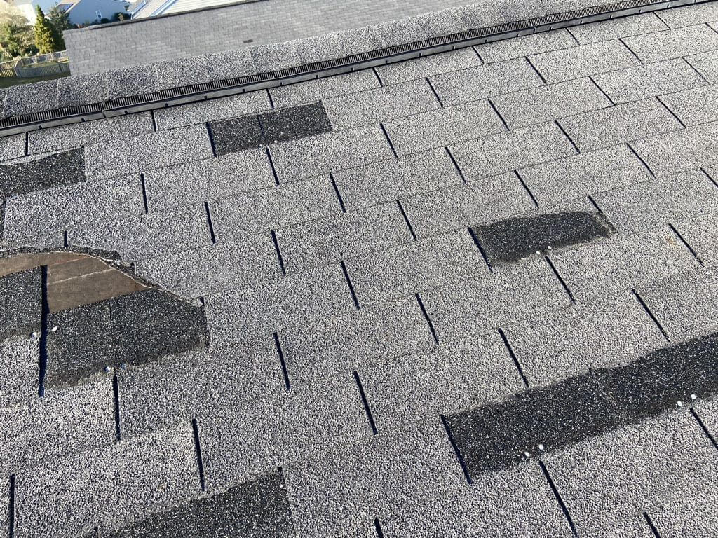 wind damage on roof