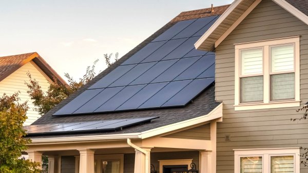 solar panels on a residential roof